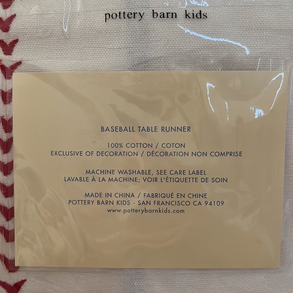 ⚾️ NEW Pottery Barn Kids Baseball Runner 17” X 70” Sports - Picture 10 of 11